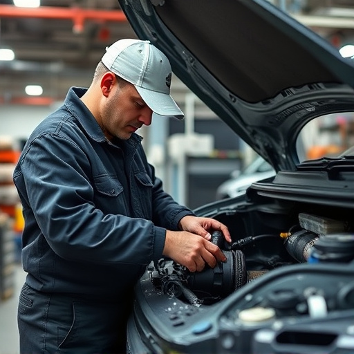 auto technician working
