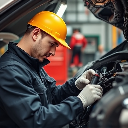 auto technician working