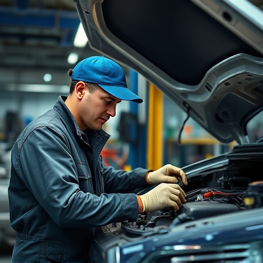 auto technician working