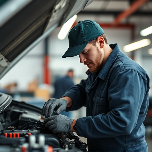 auto technician working