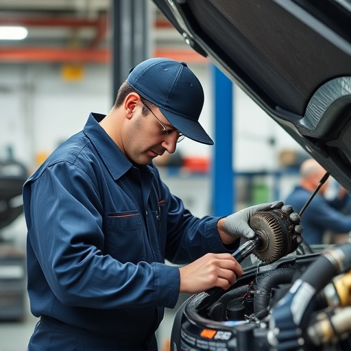 auto technician working