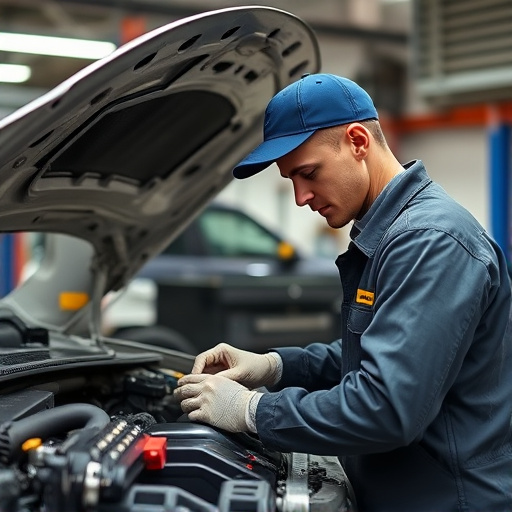 auto technician working