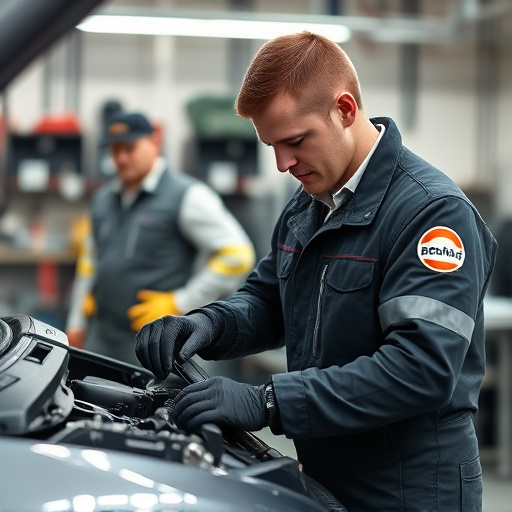 auto technician working
