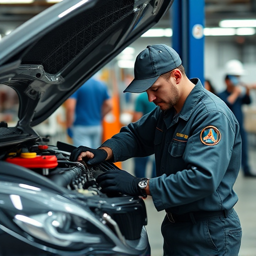 auto technician working