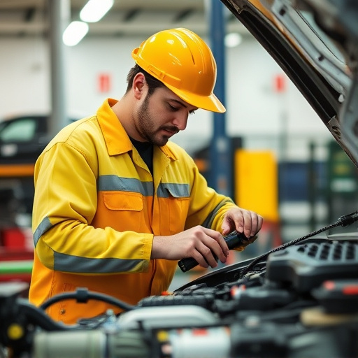 auto technician working