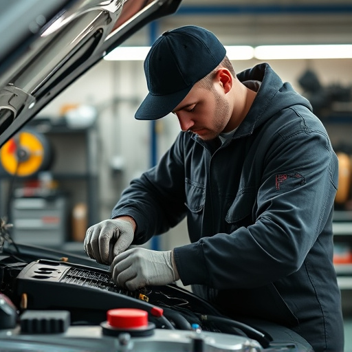 auto technician working
