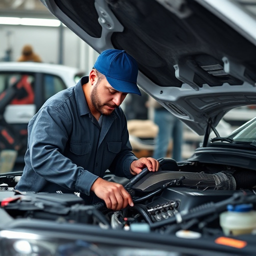 auto technician working