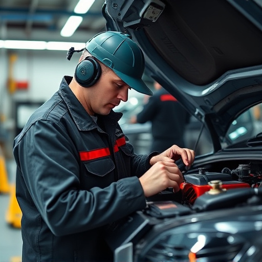 auto technician working