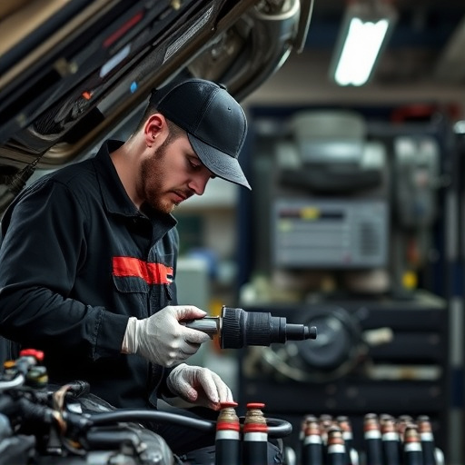 auto technician working