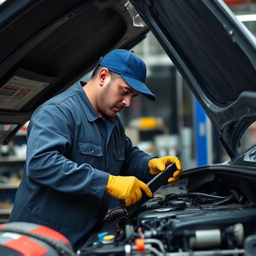 auto technician working