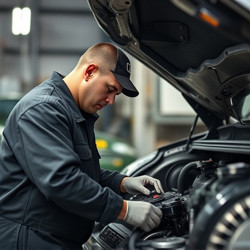 auto technician working