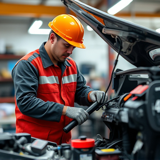 auto technician working