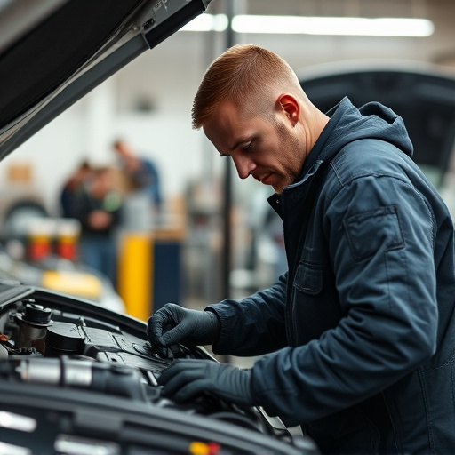 auto technician working