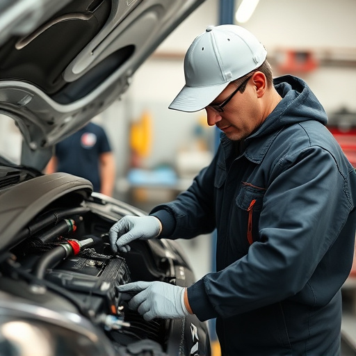 auto technician working