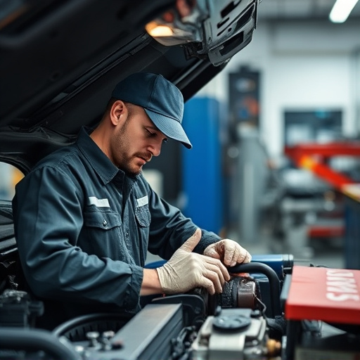 auto technician working