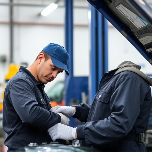auto technician working