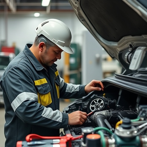 auto technician working