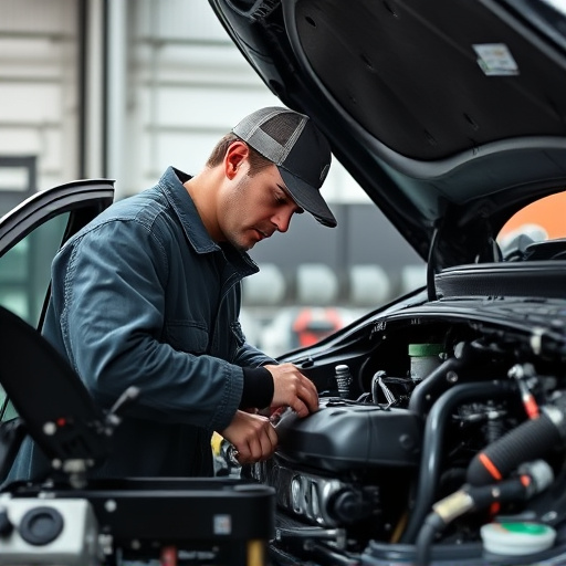 auto technician working