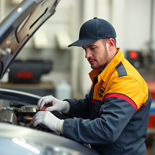 auto technician working