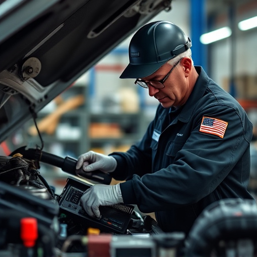 auto technician working