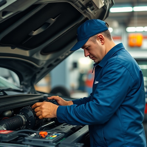 auto technician working