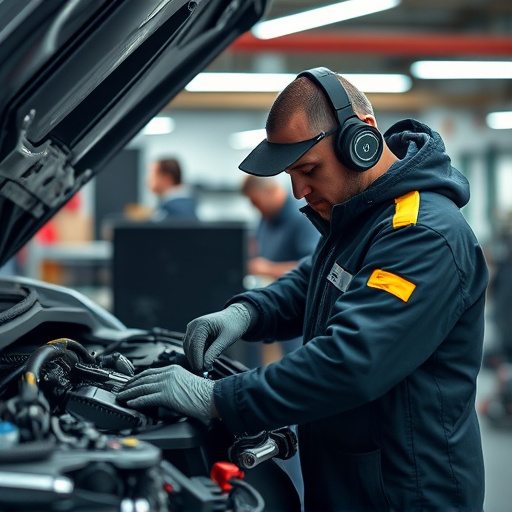 auto technician working