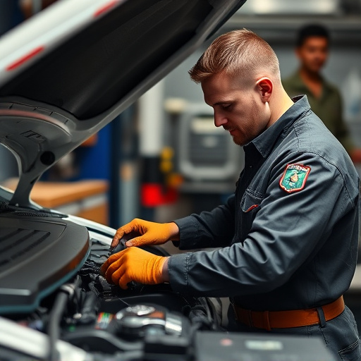 auto technician working
