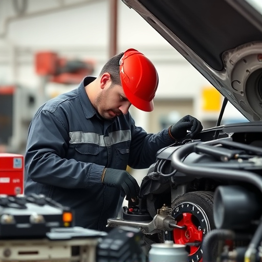 auto technician working