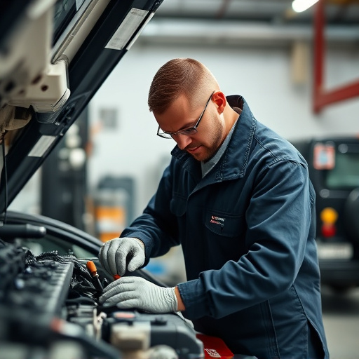 auto technician working