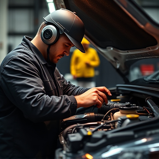 auto technician working