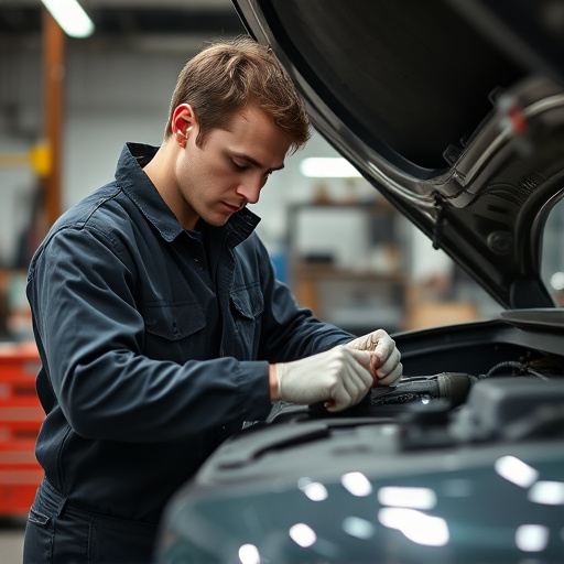 auto technician working