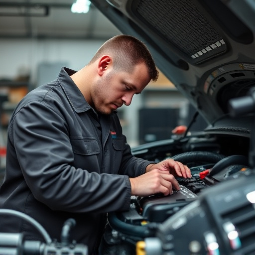 auto technician working