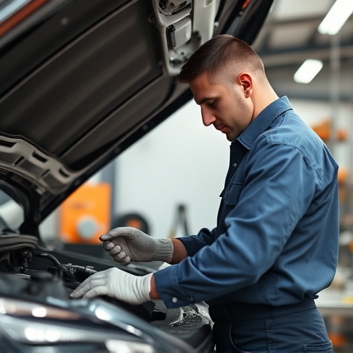 auto technician working