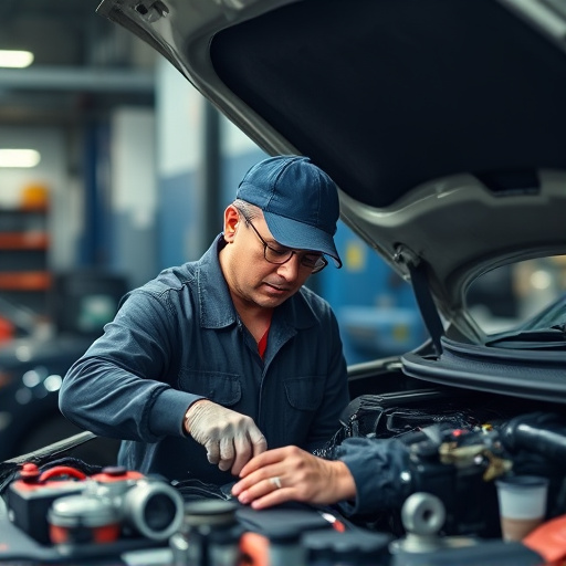 auto technician working