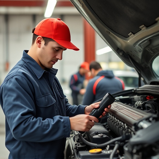 auto technician working