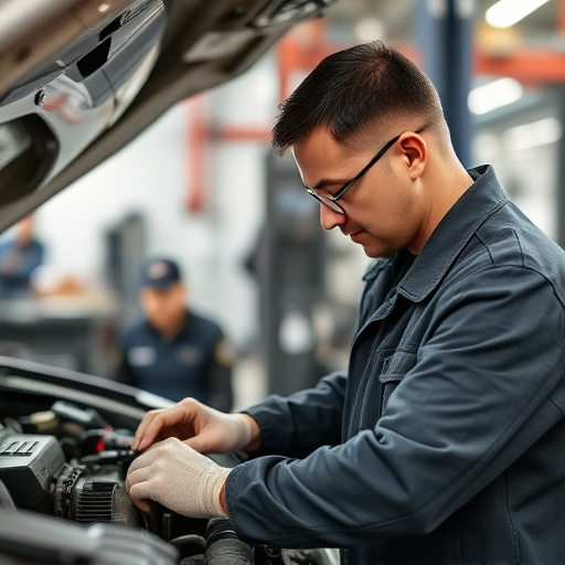 auto technician working