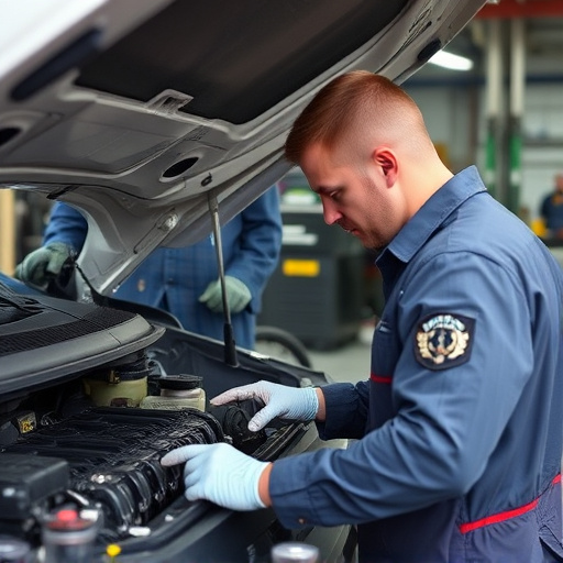 auto technician working