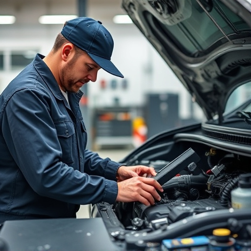 auto technician working