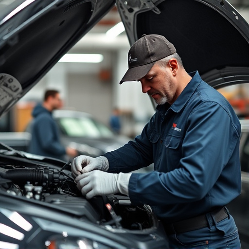auto technician working