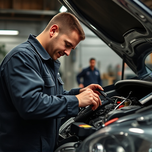 auto technician working