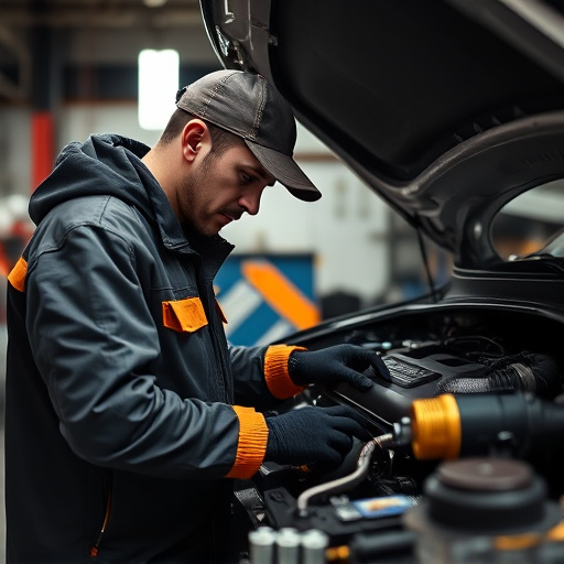 auto technician working
