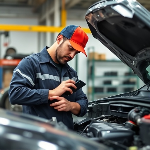 auto technician working