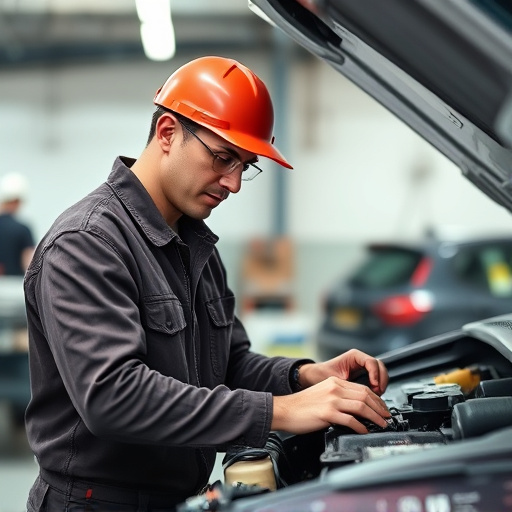 auto technician working