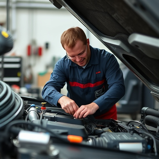 auto technician working