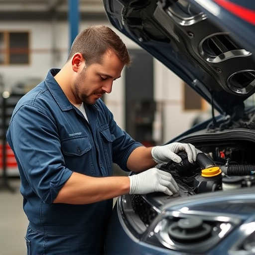 auto technician working