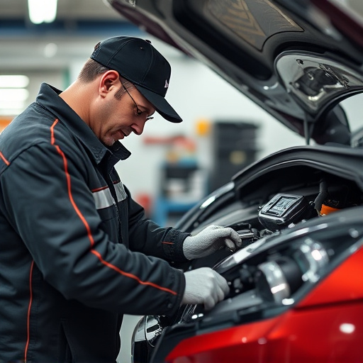 auto technician working