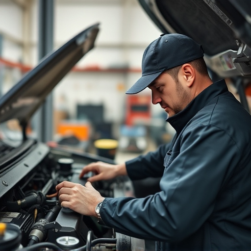auto technician working