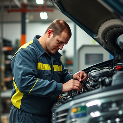 auto technician working