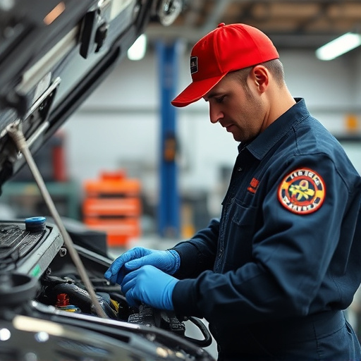 auto technician working