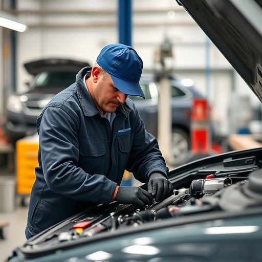 auto technician working